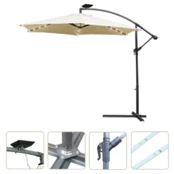 Parasol met Led verlichting 3m Aluminium