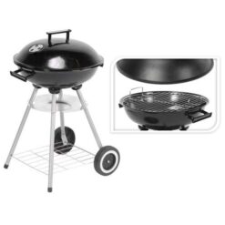 BBQ Classics Zwart Houtskool Barbecue Met Deksel en Wielen